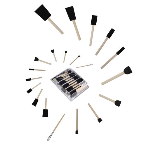 conda 50 Pack 0.5"-2" Different Size Assorted Foam Brush Set Wood Handle Paint Brush Set- Lightweight, Durable, Great for Acrylics, Stains, Varnishes, Crafts