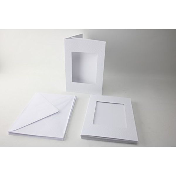 Pr Craft Pkt.10 A5 3 Fold Aperture Cards & Envelopes - White