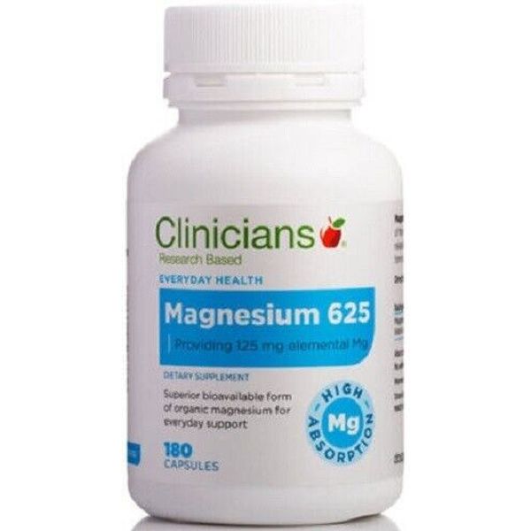 Clinicians Magnesium 625 Caps 180 Highly Absorbtion 125mg -  made in New Zealand