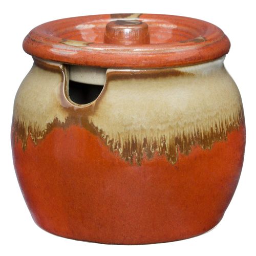 White Nagashi Red 2 Soup Pot [4.1 x 3.9 inches (10.5 x 10 cm)] [Tabletop Miscellaneous] [Restaurants, Ryokan, Japanese Tableware, Restaurants, Commercial Use]