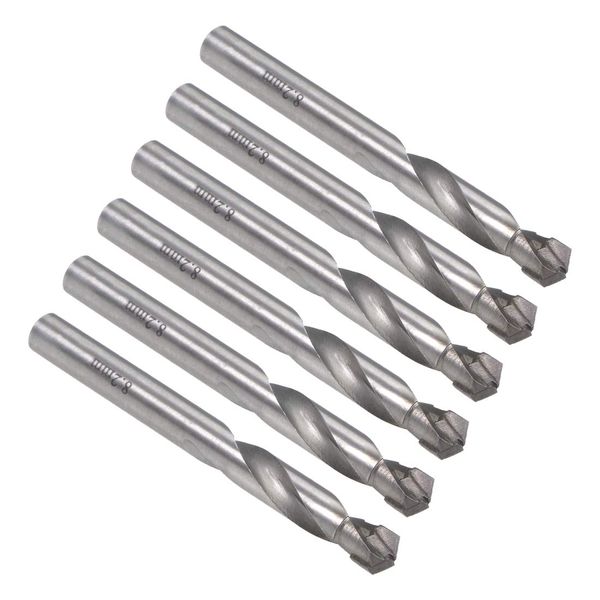 uxcell Carbide Twist Drill Bit, 0.3 inch (8.2 mm) Metal Drill Cutter, For Stainless Steel, Aluminum, Zinc Alloy, Iron, 6 Pieces