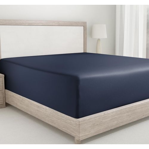 California Design Den Queen Size Fitted Sheet, Deep Pocket Soft 400 Thread Count 100% Cotton, No Pop-Off Elastic, Durable Sateen Weave Sheet Only (Queen, Indigo Dusty Blue)
