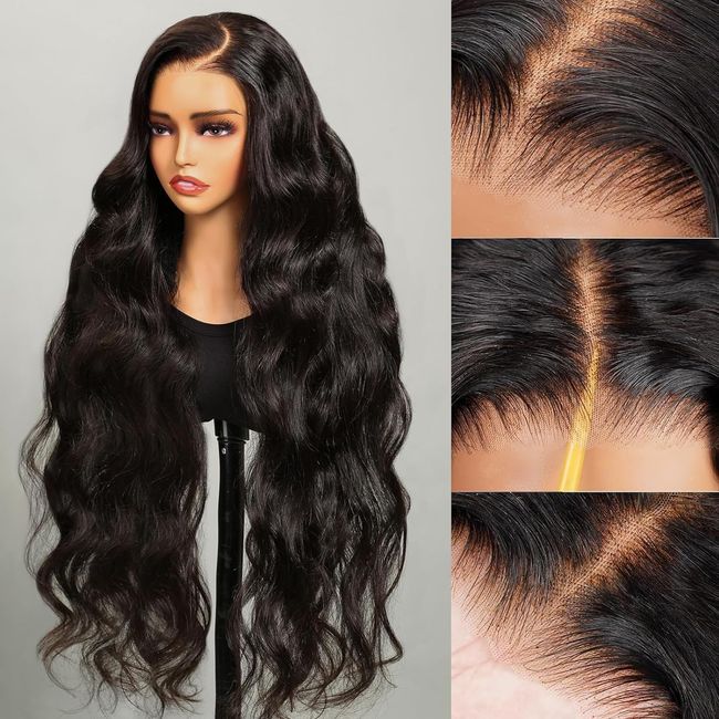 Arabella 5x6 Wear and Go Glueless Wigs Human Hair 210% Density Glueless Wigs Human Hair 12a Pre Cut Lace Front Wigs Human Hair 100% Pre Bleached Pre Plucked Body Wave Wig (20inch, 5X6 Body Wave Wig)