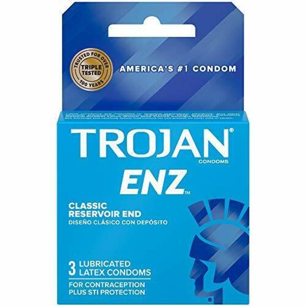 Trojan ENZ Premium Lubricated Latex Condoms - 3 Count (Pack of 6) Packaging May