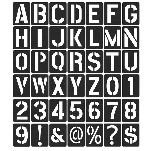 42 Pieces Reusable Letter Stencils, 4Inch Numbers Craft Stencils, Letter Painting Stencil, Number Templates for DIY, Wall, Wood, Glass, School Art Projects (Black)