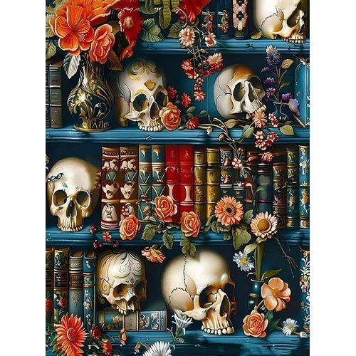 EIBEILI Diamond Art Kits for Adults, Skull 5D Diamond Painting Kits for Beginner DIY Gem Art Full Drill Diamond Dots Crystal Craft Kits for Home Wall Decor Gifts 12x16inch