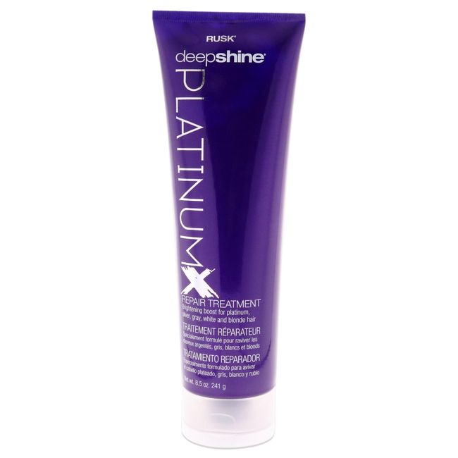 RUSK Deepshine PlatinumX Repair Treatment, 8.5 Oz, Repairs Chemically Treated or Damaged Hair, Adds Shine, and Moisture, Platinum, Blonde, Gray, and Silver Hair