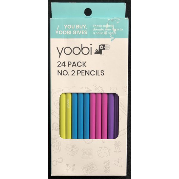 Yoobi #2 Pencils Pre-sharpened - Multi-color 24pk New