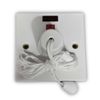Mr.Gadget's Solutions 45 Amp Electric Shower Ceiling Switch with Pull Cord, Double Pole Isolator with Neon Indicator White