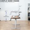 VIVO White Manual Height Adjustable Stand Up Desk Frame Crank System