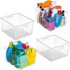 Clear Plastic Storage Bins – XL 4 Pack Perfect for Kitchen,Fridge