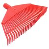 Garden Rake Head, 40 cm Width, 26 Teeth, Red Plastic, Standard 28 mm Handle Fitting