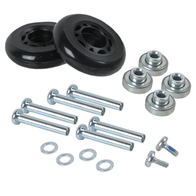 Luggage Wheel Replacement Kit - 80mm Wheels, Bearings, Bolts, Axles