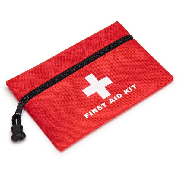 First Aid Bag Tote Empty Small Red First Aid Kit Travel Rescue Pouch First Responder Medicine Bag for Car Home Office Sport Outdoors (Red 7.9x5.5)