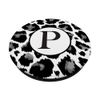 Monogram Letter P Initial Black Grey Leopard Print PopSockets Swappable PopGrip