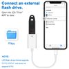 Lightning to USB Camera Adapter - OTG Cable for Select iPhone, iPad Models - Connect Camera, Card Reader, Flash Drive, MIDI Keyboard - White