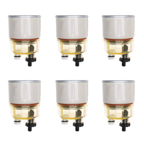 6pcs Fuel Filter Water Separator Spin-on R12T 120A Replacement Element For