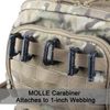 XTACER Tactical Multipurpose D-Ring Locking Hanging Hook Tactical Link Snap Keychain for Molle Webbing (Black-Button Release (10-Pack))