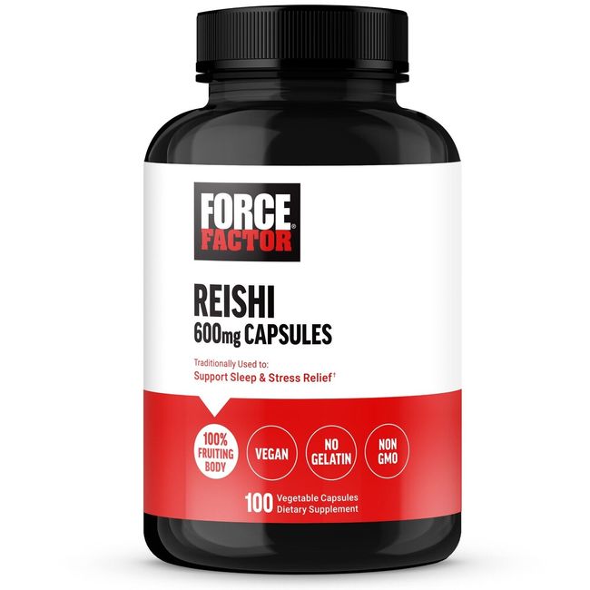 Force Factor Reishi Supplement, 600mg Stress Relief & Sleep Support 100 Capsules