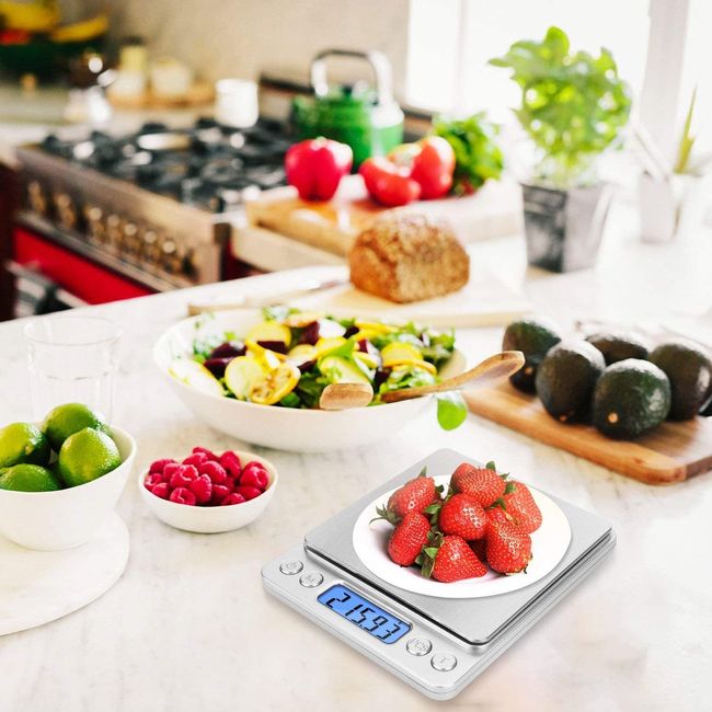Food Digital Kitchen Weight Scale Grams & Ounces, Small, Backlit Stainless  Steel 