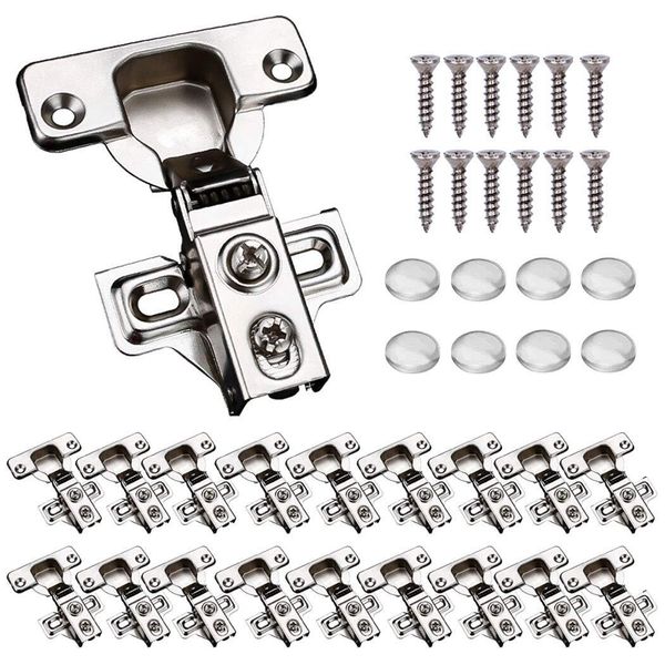 KONIGEEHRE 20 Pack Soft Close Cabinet Door Hinges for 1/2" Partial Overlay Cu...