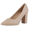 VAN HILL Women's Lace Court Shoes with Block Heel, beige, 37 EU