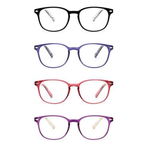 JM Reading Glasses Set of 4 Quality Spring Hinge Readers Men Women Glasses for Reading +2.5 Mix Color