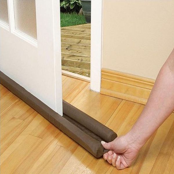 Taylor & Brown 2 PACK Twin Draft Guard Door Draft Stopper, Double Sided Draught Excluder Insulator Door-Seal Strip, Under-Door for Doors & Windows, Brown