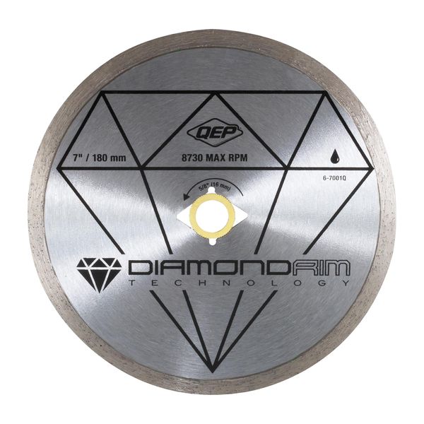 QEP 7" Continuous Rim Diamond Blade - For Wet Cutting of Ceramic Tile