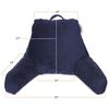 Soft Reading Pillow, TV & Bed Rest Pillow, Arms Support With Pockets - Navy Blue