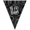 Unique Party 90801 - 9ft Foil Glitz Black 18th Birthday Bunting Flags