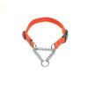 Adjustable Half Check Chain Dog Collar 20mm With Curved Side Release Buckle (Small, Orange)