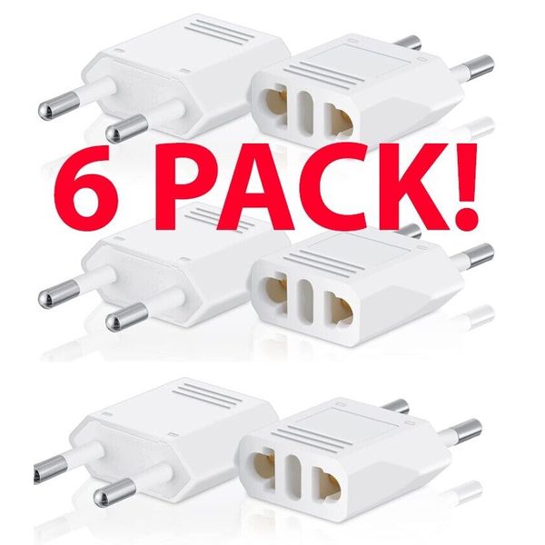 6pc Travel Charger Converter US to EU European Adapter Plug Power Adapter Israel