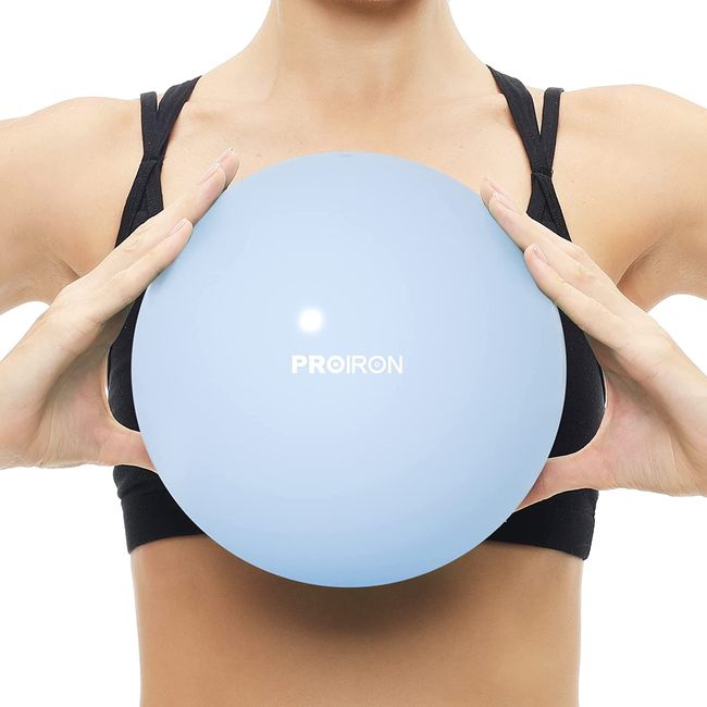 PROIRON Gymnastikball Klein 25cm, Pilates Ball mit Trainingsanweisungen, Fitnessball Klein mit aufblasbarem Strohhalm, Gym Ball für Pilates, Yoga, Ganzkörpertraining - Blau