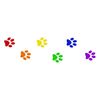 CafePress Rainbow Paw Prints Rectangle Sticker Rectangle Bumper Sticker Car Decal