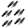 Sourcingmap 3.5mm Plastic Shell Audio Jack Plug Connector - Black (Pack of 10)