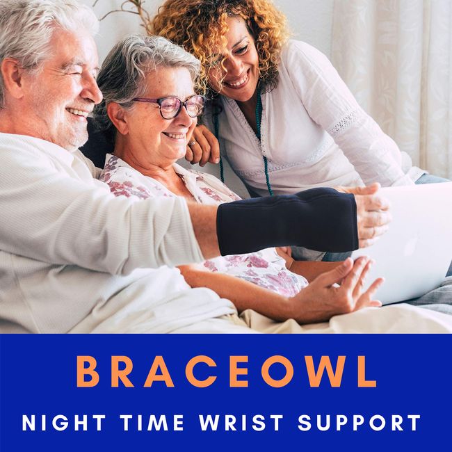  BRACEOWL Carpal Tunnel Wrist Brace, Night Sleep Support Splint  - Fits Right Hand or Left Hand, Pain Relief, Support Brace for Women, Men.  : Health & Household