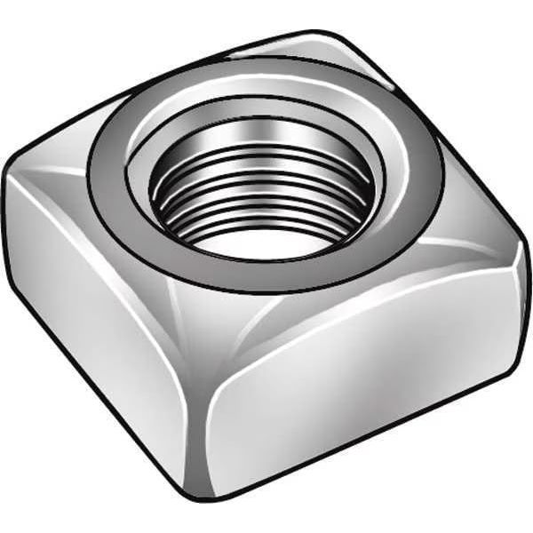 3/8"-16 Low Carbon Steel Plain Finish Square Nut - Regular, 100 pk.