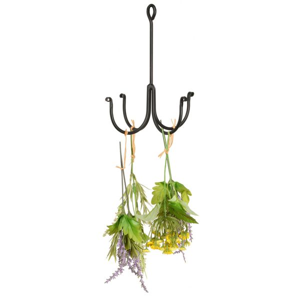 4 ARM WROUGHT IRON HERB HOOK - Amish Hand Forged Hooks Primitive Drying Rack USA