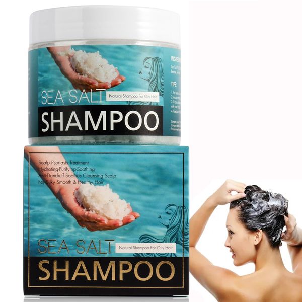 Grgowe Sea Salt Shampoo,Meersalz Shampoo,Anti-Dandruff Shampoo,Meersalz & Bio-Zitronenmelisse,Juckende Kopfhautentlastung,Juckende Kopfhautentlastung Für Die Kopfhaut Von Männern Und Frauen