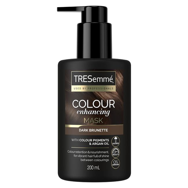 TRESemmé Dark Brunette Colour Enhancing Hair Mask with colour pigments & argan oil for a vibrant colour with brilliant shine between colourings 200 ml