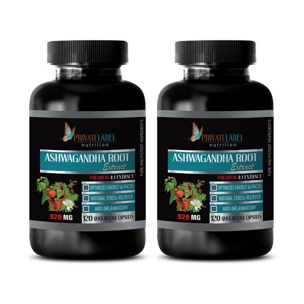 immune booster pills - ASHWAGANDHA ROOT EXTRACT 920mg - 2 Bottle