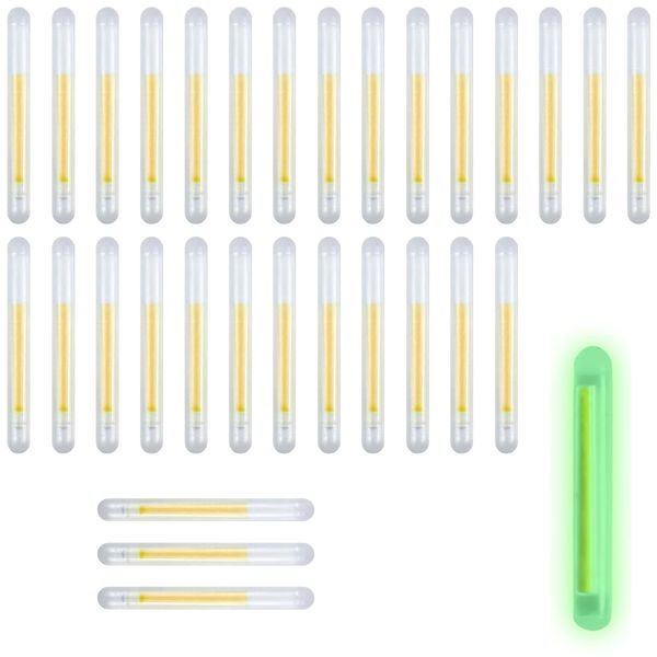 Knicklicht Für Angelruten, Fishing Glow Sticks, Knicklichter Angeln, 30 Leuchtstäbe Zum Nachtfischen, Leuchtstäbe Angeln, Mini Angeln Leuchtstäbe, Leuchtstäbe Für Angelruten, Grüne Angel-Leuchtstäbe