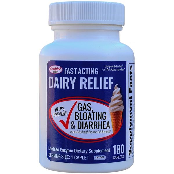 Fast Acting Lactase 180 Caplets Generic Lactase Fast Act 9000 FCC Units per Caplet