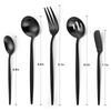 Matte Black Serving Silverware Set 5-Piece Stainless Steel Dishwasher Safe