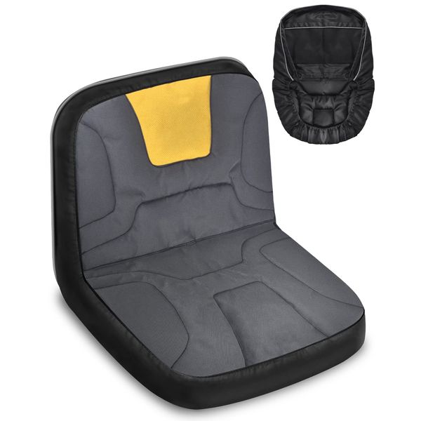 PACETAP Riding Lawn Mower Seat Cover, Heavy Duty 600D Oxford Waterproof Seat Cover with Padding, Durable Tractor Seat Cover Fits Kubota, for Cub Cadet, for Ford, for Mahindra, for Husqvarna (Medium)