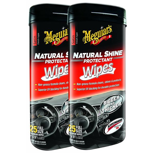 Meguiar's Natural Shine Wipes Auto Surface Protector 25 pk2