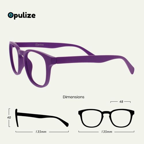 OPULIZE Pop Reading Glasses Fun Round Matt Frame Purple Spring Hinges Scratch Resistant Mens Womens R2-5 +2.50