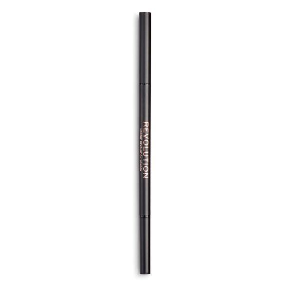 Makeup Revolution, Precise Brow Pencil, Dual Ended Eyebrow Pencil and Spoolie Brush, Fine Tip, Brown, 9g
