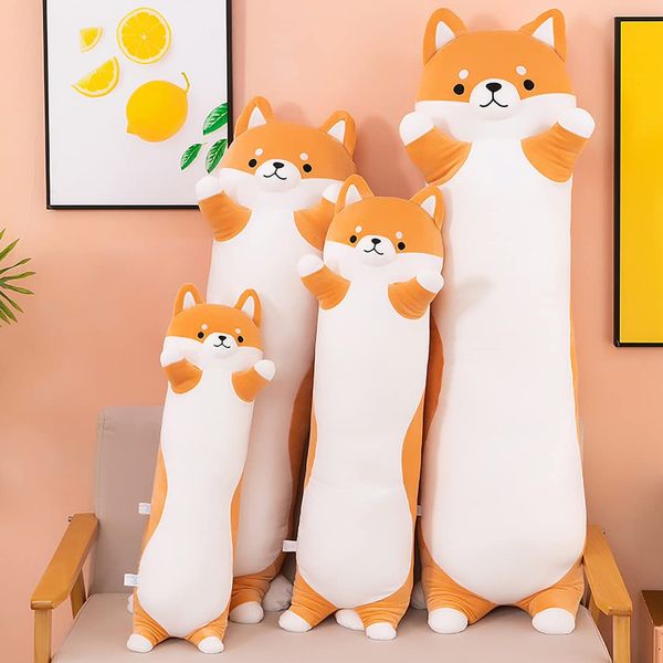 SNOWOLF ShibaInu Long Plush Pillow Cute Stuffed Animal Toy Plush Soft Hug Body Pillow Gift for Kids and Family (ShibaInu,70cm/27.5in)